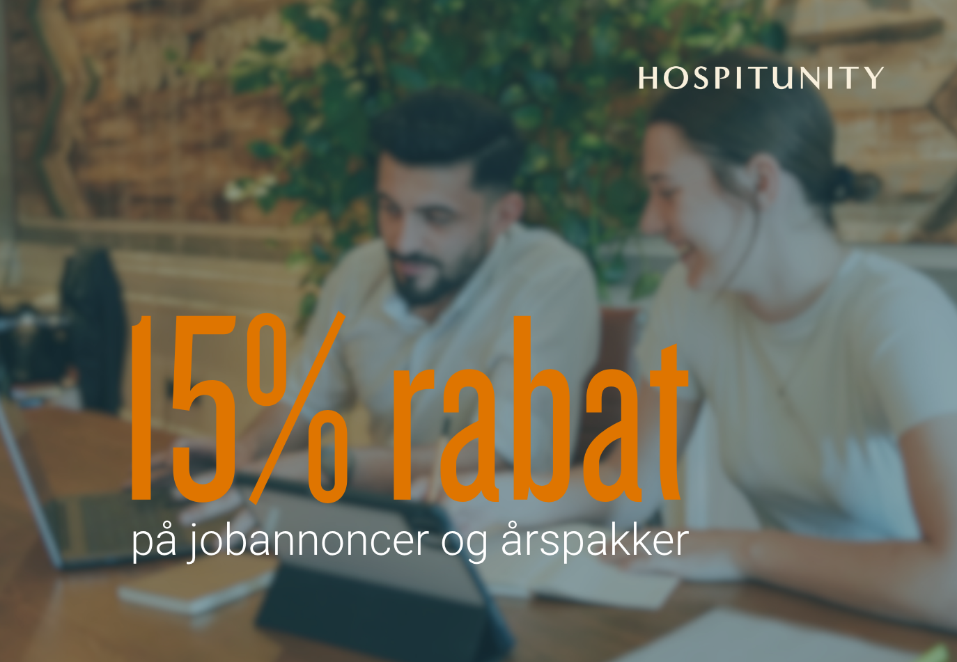 grafik med 15% rabt på jobannoncer og årspakker