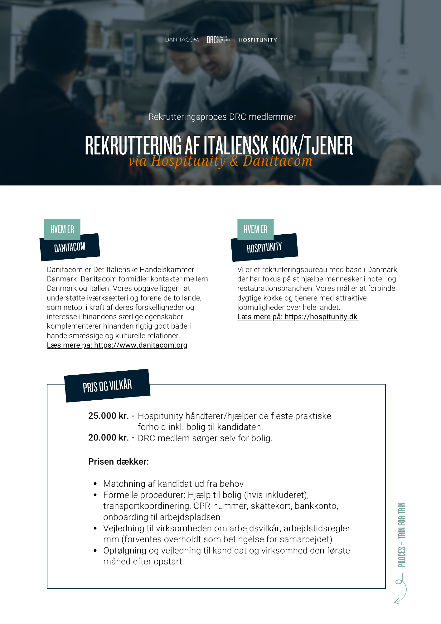 Rekrutteringsproces DRC-medlemmer info om Rekruttering af italiensk kok/tjener
